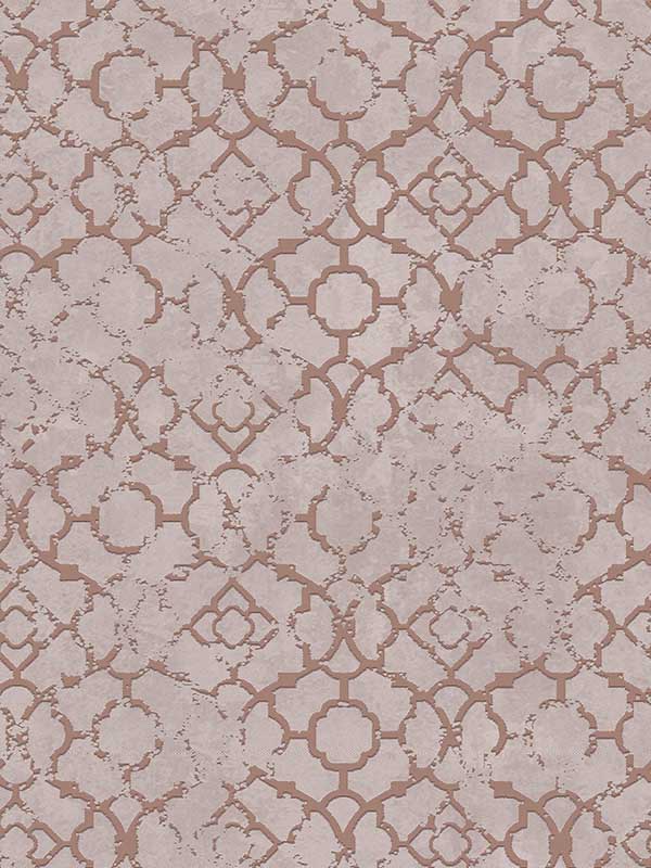 Aged Quatrefoil fabric in rose gold color - pattern number DWP024604 - by Galerie in the Emporium collection