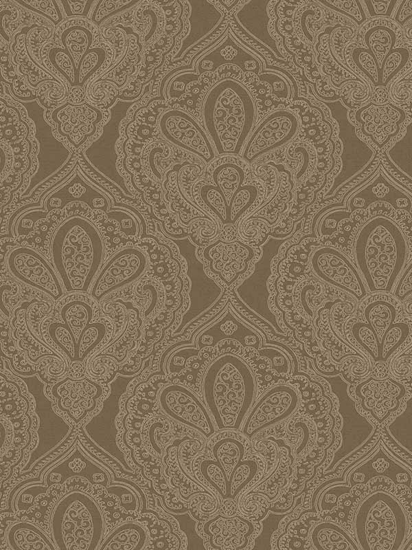 Mehndi Damask wallpaper in gold color - pattern number DWP024707 - by Galerie in the Emporium collection