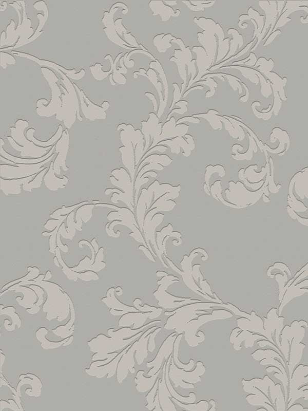 Acanthus Trail fabric in grey color - pattern number DWP025003 - by Galerie in the Emporium collection