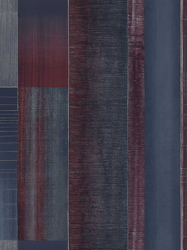 Agen Stripe fabric in navy cranberry color - pattern number G56573 - by Galerie in the TexStyle collection