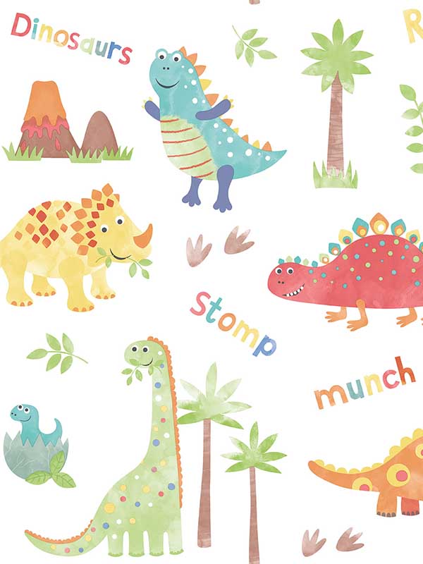 Dinosaurs fabric in primary color - pattern number G78364 - by Galerie in the Tiny Tots 2 collection