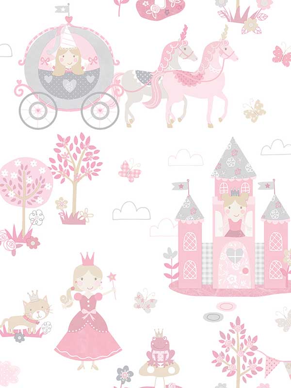 Fairytale fabric in pinks grey color - pattern number G78371 - by Galerie in the Tiny Tots 2 collection