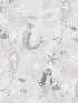 Mermaids fabric in grey silver glitter color - pattern number G78389 - by Galerie in the Tiny Tots 2 collection