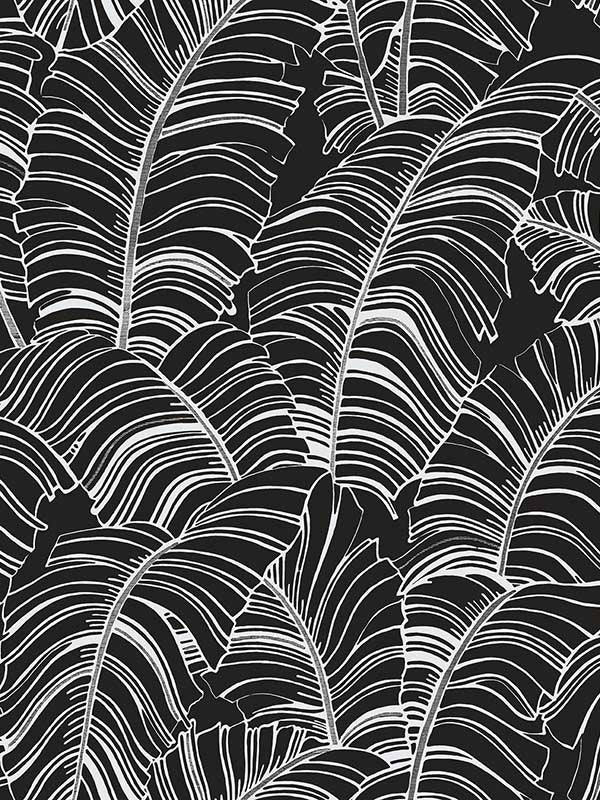 Broadleaf fabric in black white color - pattern number G78297 - by Galerie in the Bazaar collection