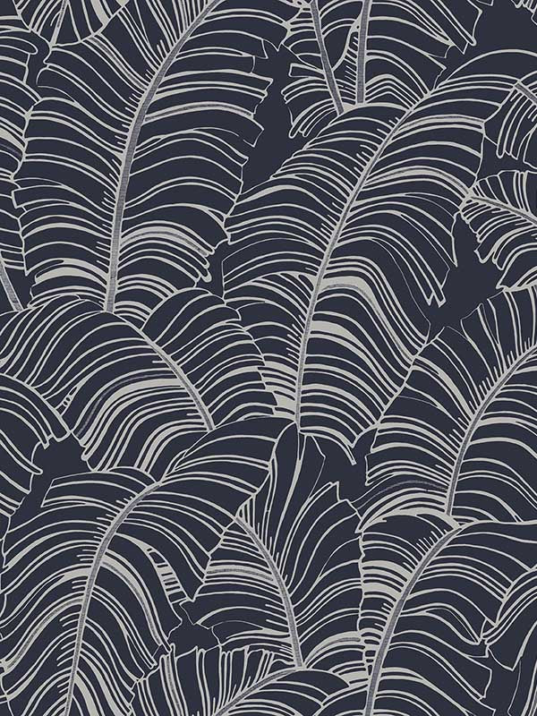 Broadleaf fabric in navy color - pattern number G78299 - by Galerie in the Bazaar collection