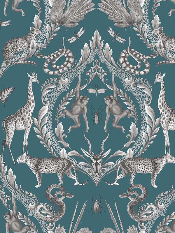 Menagerie fabric in teal color - pattern number G78313 - by Galerie in the Bazaar collection