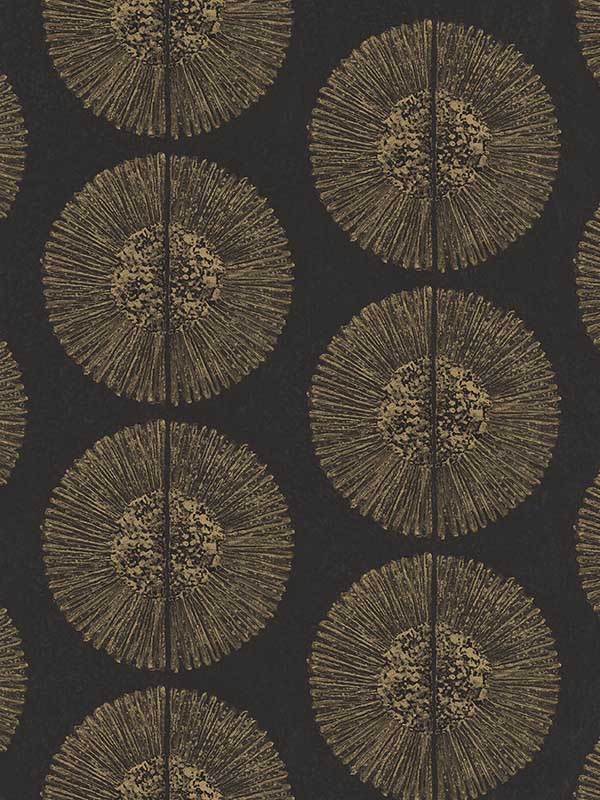 Soleil fabric in black metallic gold color - pattern number G78331 - by Galerie in the Bazaar collection