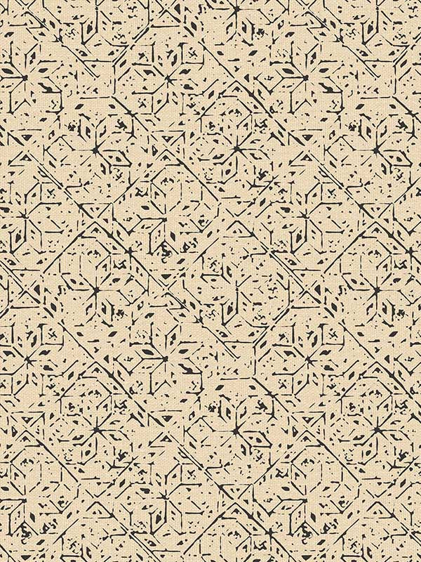 Tangier Tile wallpaper in black light ochre color - pattern number G78335 - by Galerie in the Bazaar collection