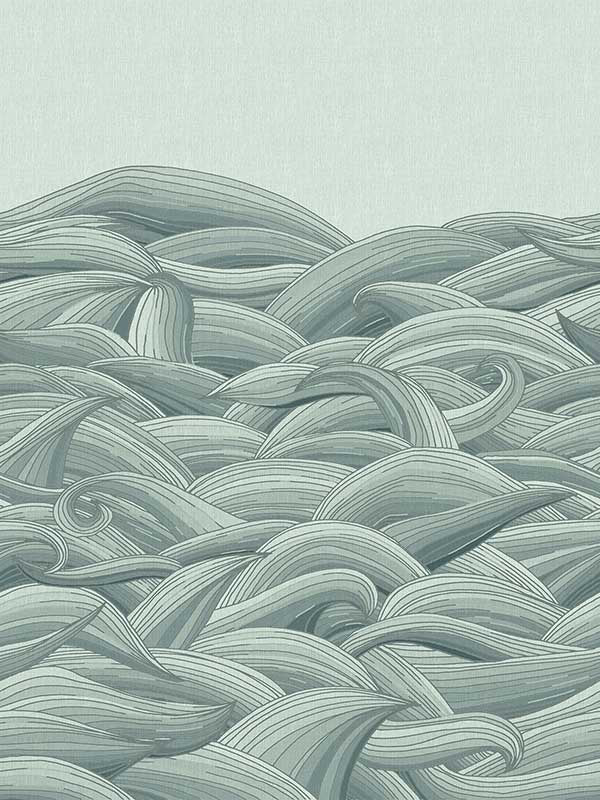 Waves 3 Panel fabric in aqua color - pattern number 26785 - by Galerie in the Crafted collection