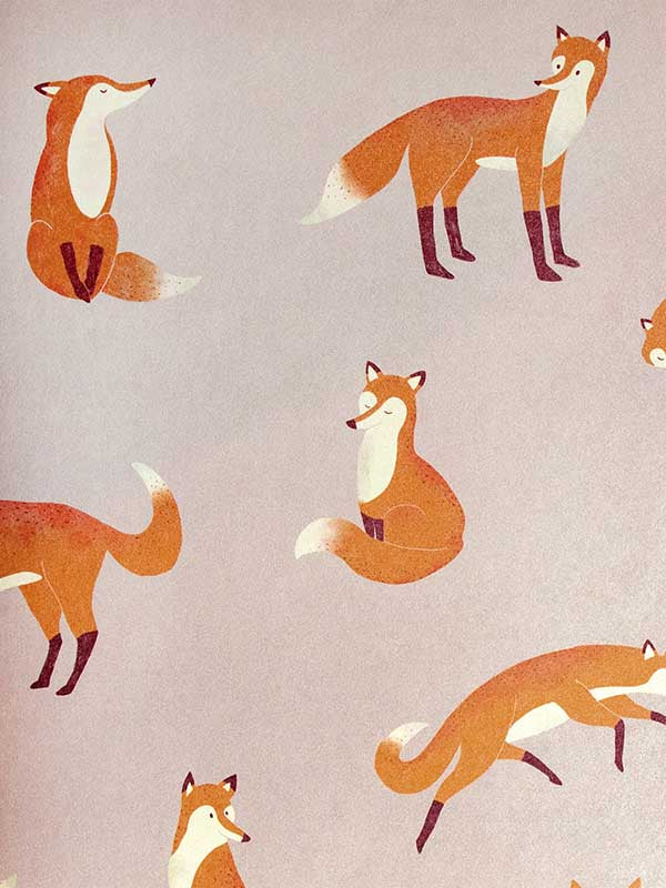 Friendly Foxes wallpaper in rose color - pattern number 26840 - by Galerie in the Great Kids collection