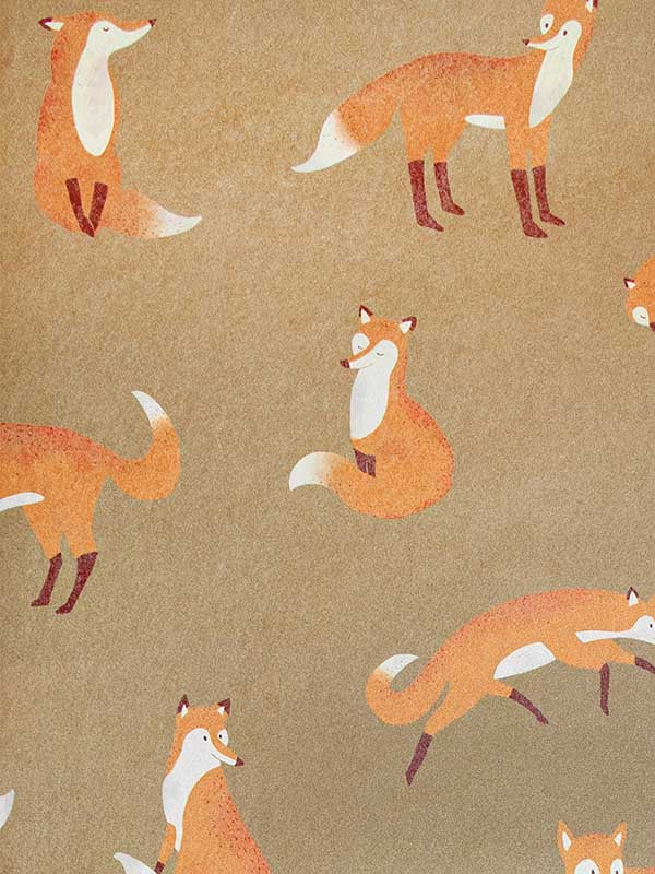 Friendly Foxes wallpaper in bronze color - pattern number 26842 - by Galerie in the Great Kids collection