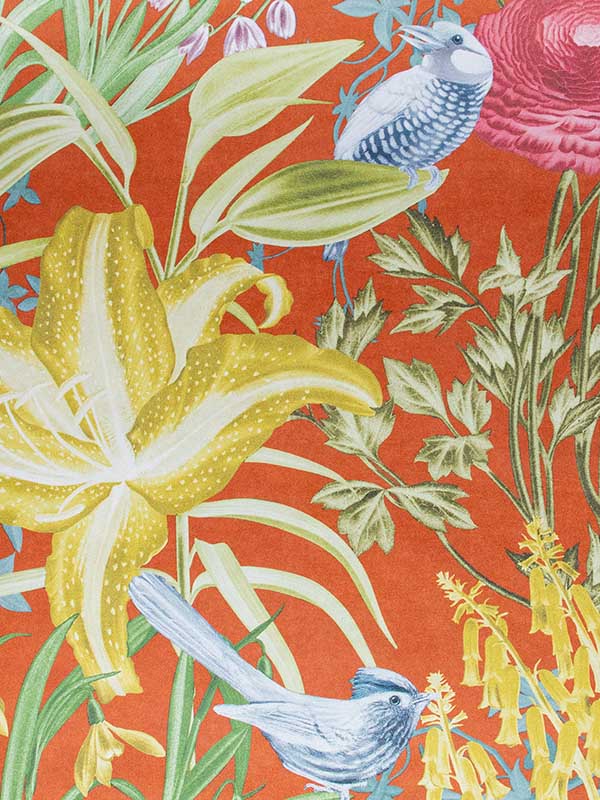 Moorea wallpaper in red apple color - pattern number 26732 - by Galerie in the Tropical collection
