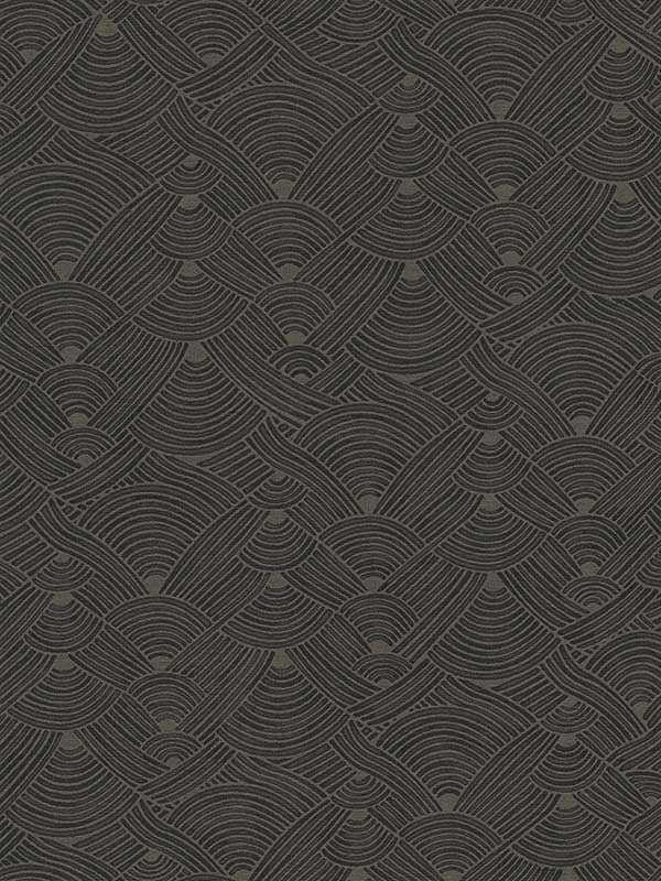 Geo Swirl Motif fabric in brown black color - pattern number FS72021 - by Galerie in the Fusion collection