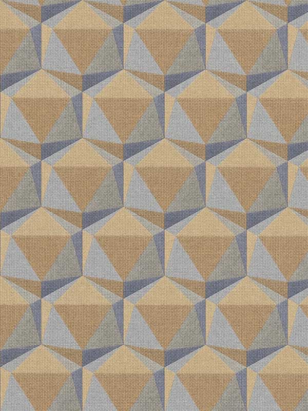 Geometric Motif fabric in blue orange color - pattern number FS72045 - by Galerie in the Fusion collection
