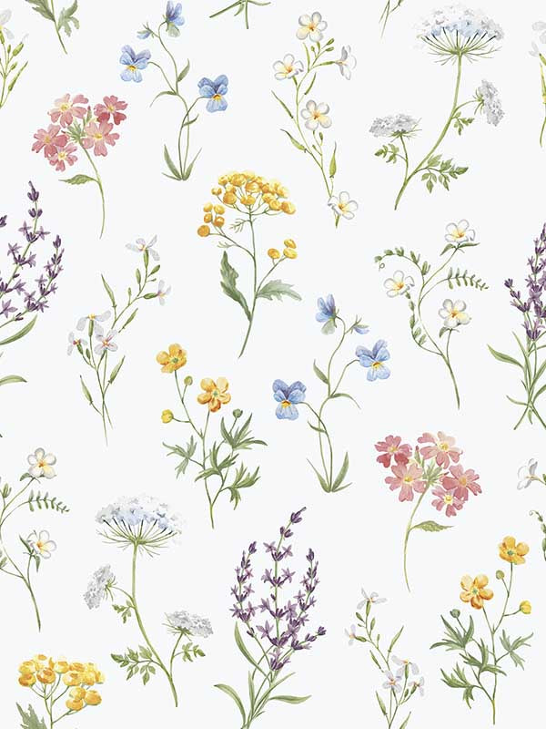 Botanical fabric in multi coloured color - pattern number 19014 - by Galerie in the Spring Blossom collection