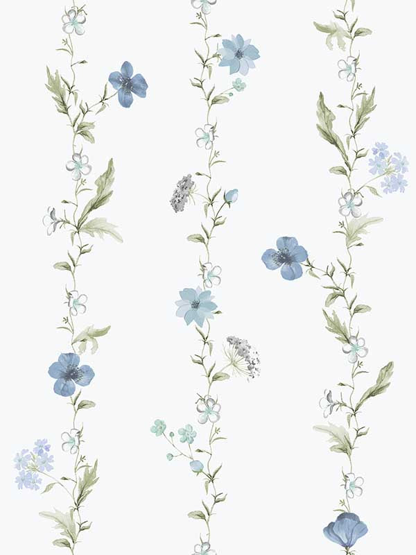 Vertical Garden fabric in blue color - pattern number 19021 - by Galerie in the Spring Blossom collection