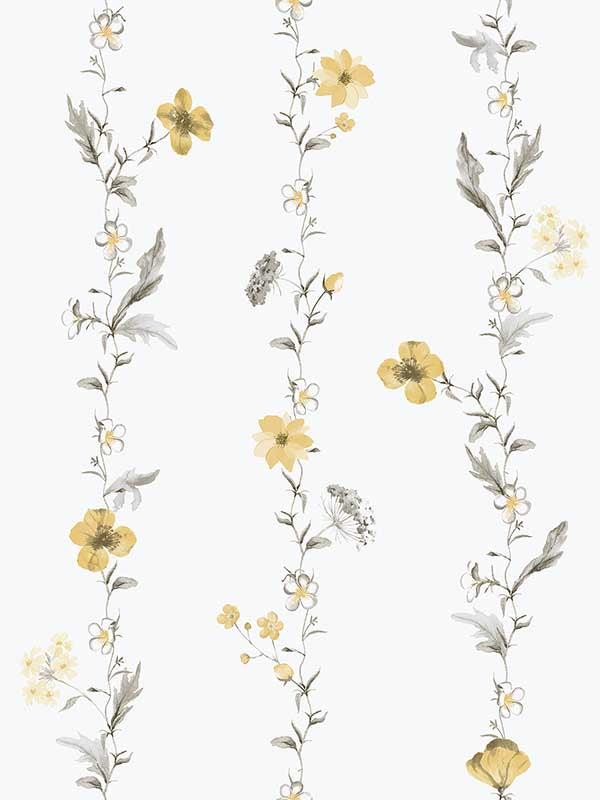 Vertical Garden fabric in yellow color - pattern number 19022 - by Galerie in the Spring Blossom collection