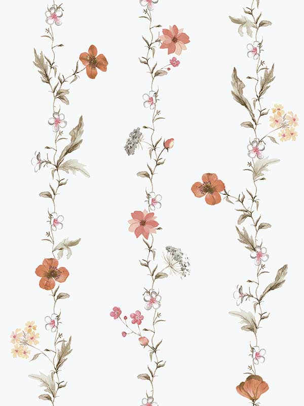 Vertical Garden fabric in red color - pattern number 19023 - by Galerie in the Spring Blossom collection