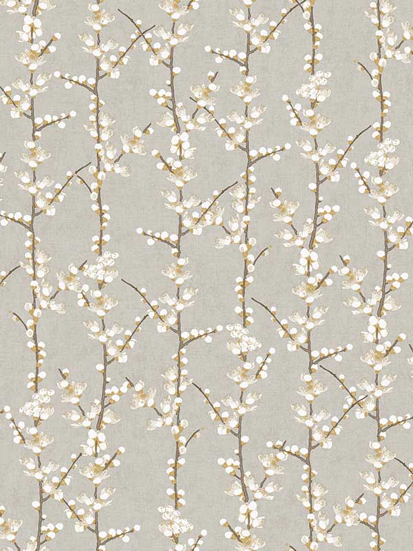 Sakura Row fabric in yellow color - pattern number 19042 - by Galerie in the Spring Blossom collection