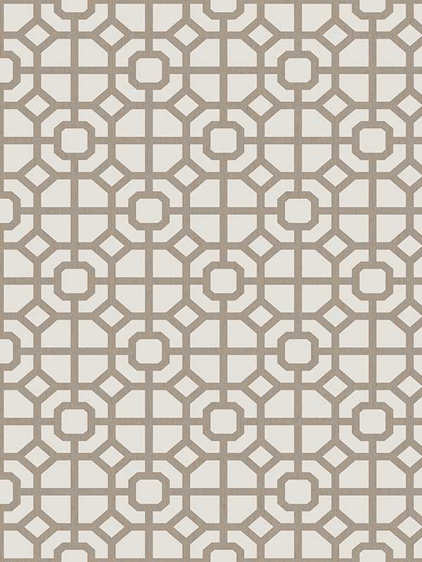 Lattice wallpaper in bronze brown color - pattern number 19084 - by Galerie in the Spring Blossom collection