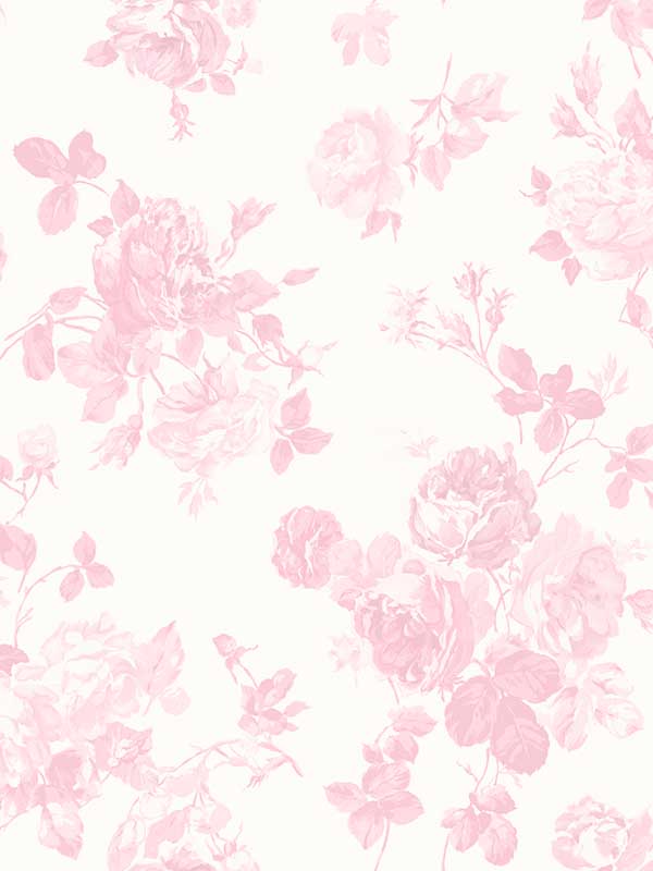 Everblooming Rosettes Rose Bouquets fabric in pink jam color - pattern number AST4101 - by A Street Prints in the Love Shack Fancy collection