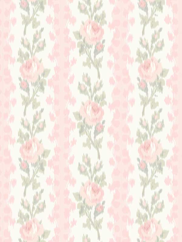Blooming Heirloom Marie Stripe fabric in marie pink color - pattern number AST4105 - by A Street Prints in the Love Shack Fancy collection
