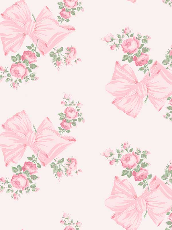 Rosa Beaux Large Bow Spot fabric in pink mint color - pattern number AST4169 - by A Street Prints in the Love Shack Fancy collection