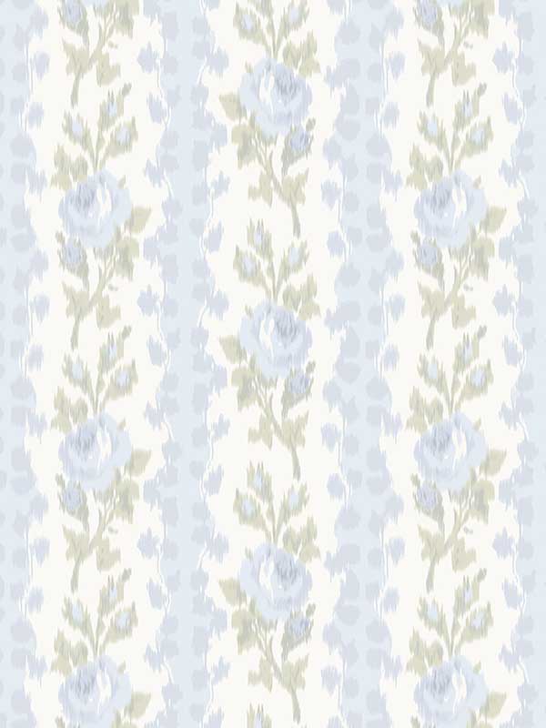 Blooming Heirloom Romance Stripe fabric in blue romance color - pattern number AST4171 - by A Street Prints in the Love Shack Fancy collection