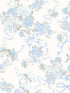 Cabbage Rose Bow Ribbons and Roses fabric in dusty river blue color - pattern number AST4654 - by A Street Prints in the Love Shack Fancy collection