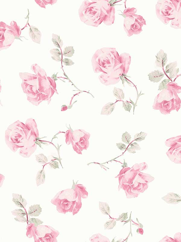 Ribbon Rosa Loose Roses fabric in chateau rose color - pattern number AST6084 - by A Street Prints in the Love Shack Fancy collection