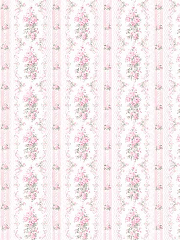 Dreamy Days Stripe and Floral fabric in pink parfait color - pattern number AST6086 - by A Street Prints in the Love Shack Fancy collection
