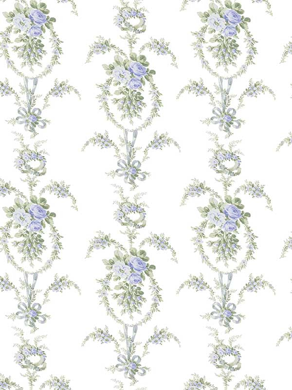 Rose Cheeks Floral Cluster fabric in blye elysees color - pattern number AST6089 - by A Street Prints in the Love Shack Fancy collection