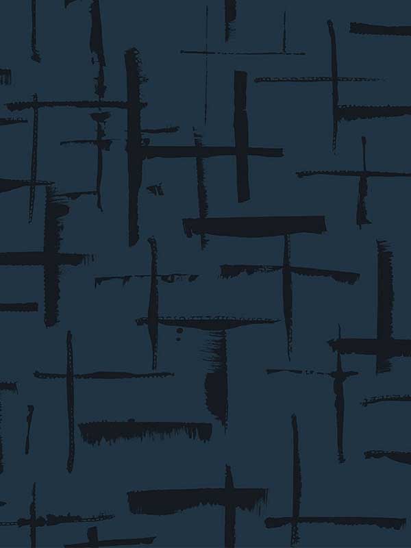 Incrociato Abstract fabric in ocean deep color - pattern number EG10302 - by Seabrook in the Geometric Textures by Etten Studios collection
