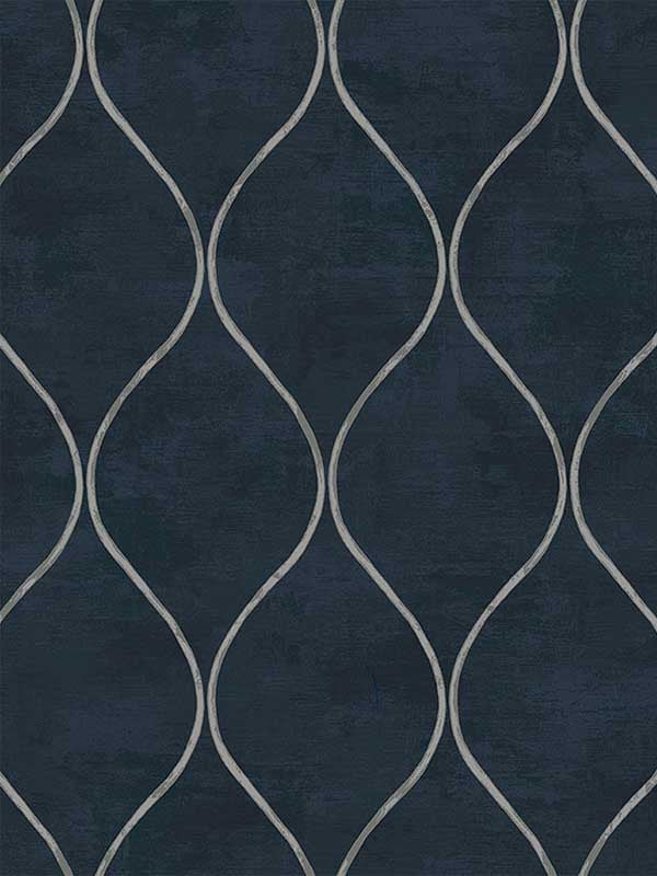 Ellisse Ogee wallpaper in night skies color - pattern number EG10802 - by Seabrook in the Geometric Textures by Etten Studios collection