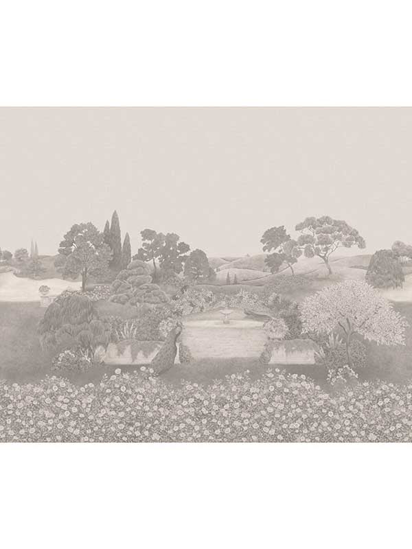 Idyll 7 Panel mural in platinum matte color - pattern number 120/1002.CS.0 - by Cole and Son in the Gardens Vol I collection
