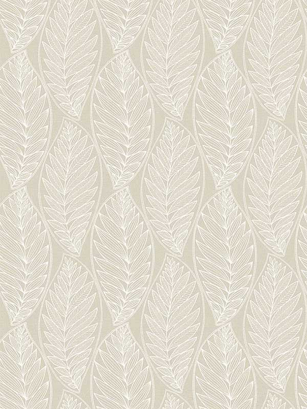 Kira Leaf Husk wallpaper in pebble color - pattern number SC20305 - by Seabrook in the Summer House Seabrook collection