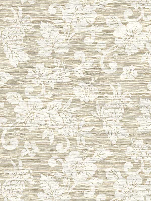 Juno Island Floral fabric in saddle tan color - pattern number SC20805 - by Seabrook in the Summer House Seabrook collection