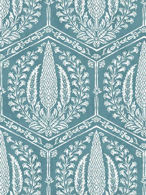 Cyrus Harvest wallpaper in mediterranean blue color - pattern number SC21402 - by Seabrook in the Summer House Seabrook collection