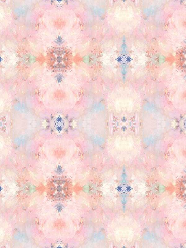 Kaleidoscope fabric in pink color - pattern number DBW1003 - by Wallquest in the West Boulevard by Daisy Bennett collection