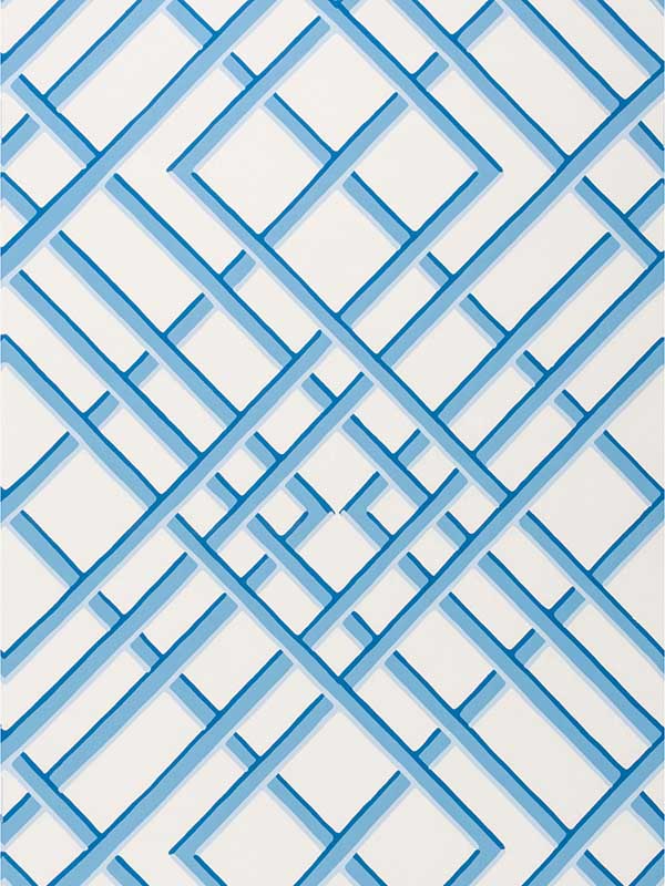 Treillage Sidewall fabric in blue color - pattern number BR-60100.5.0 - by Brunschwig and Fils in the collection