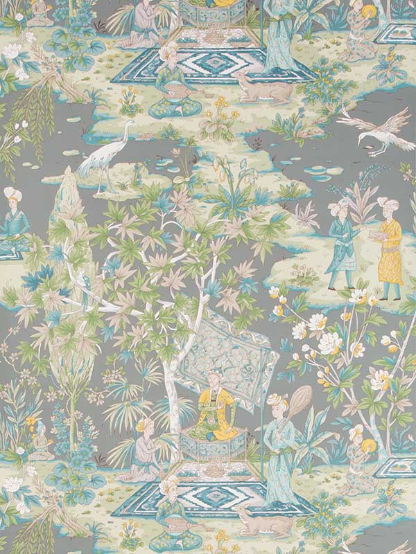 Lodi Garden wallpaper in grey color - pattern number P8019101.113.0 - by Brunschwig and Fils in the collection