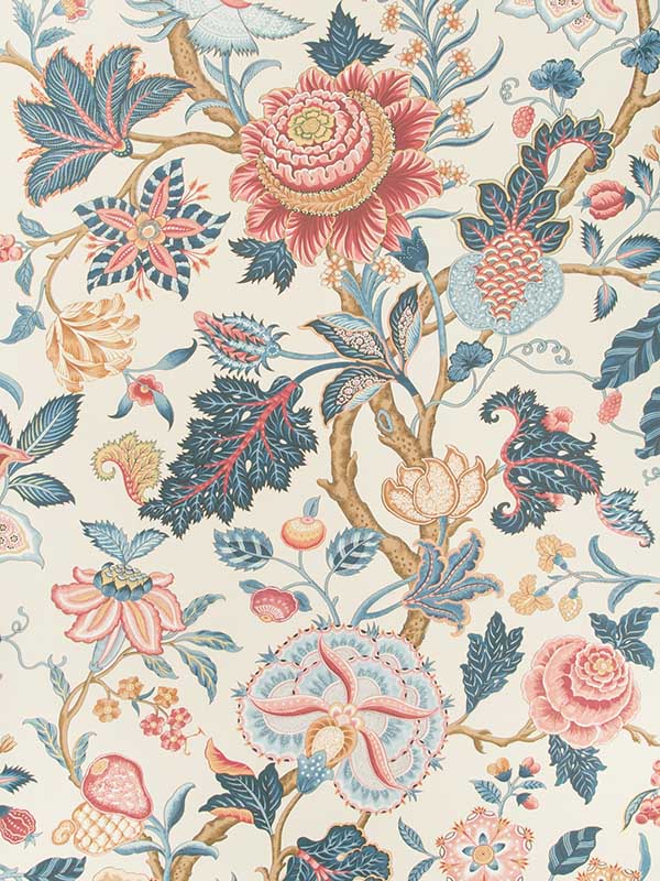 Nizam wallpaper in red blue color - pattern number P8019111.195.0 - by Brunschwig and Fils in the collection