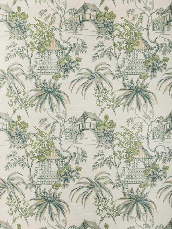 Tongli wallpaper in lagoon color - pattern number P8019115.133.0 - by Brunschwig and Fils in the collection
