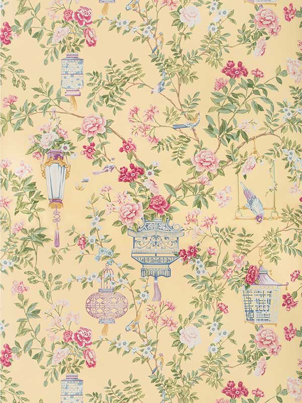 Jardin Fleuri fabric in sun color - pattern number P8019118.147.0 - by Brunschwig and Fils in the collection