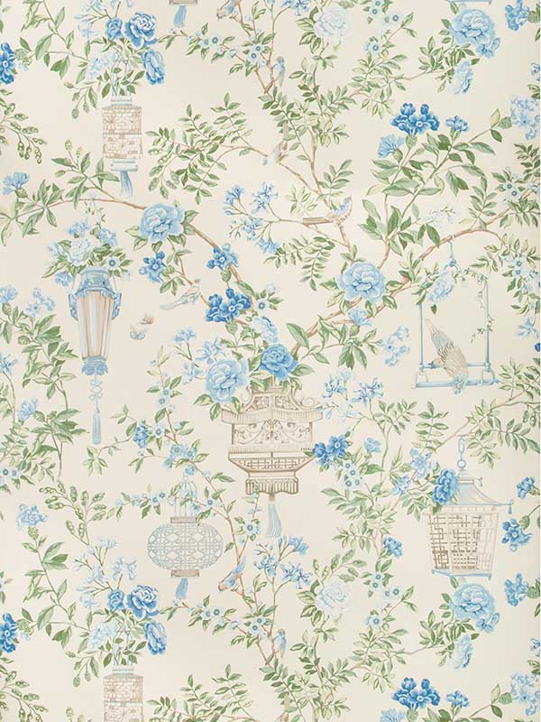 Jardin Fleuri fabric in delft color - pattern number P8019118.153.0 - by Brunschwig and Fils in the collection