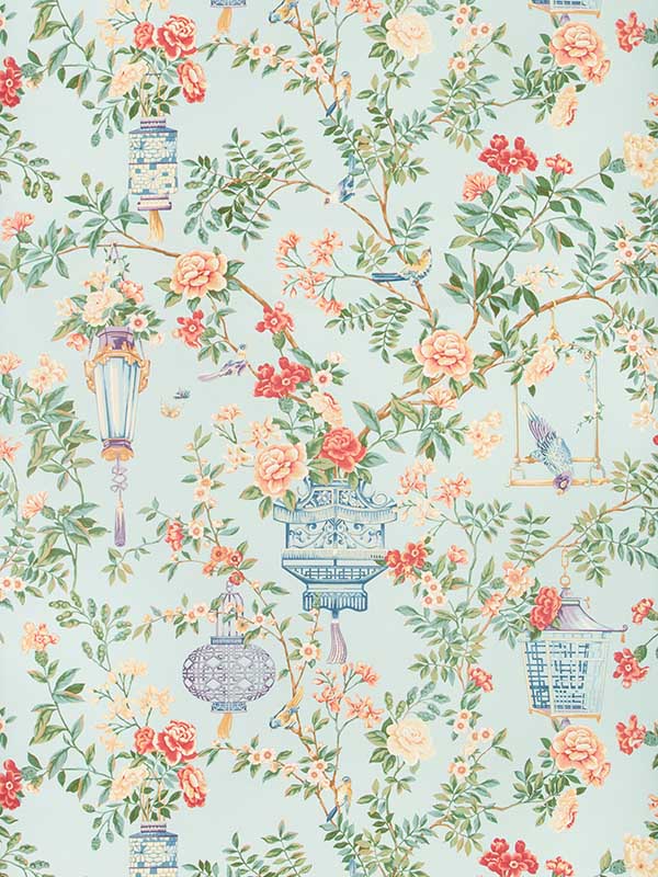 Jardin Fleuri wallpaper in opal color - pattern number P8019118.157.0 - by Brunschwig and Fils in the collection