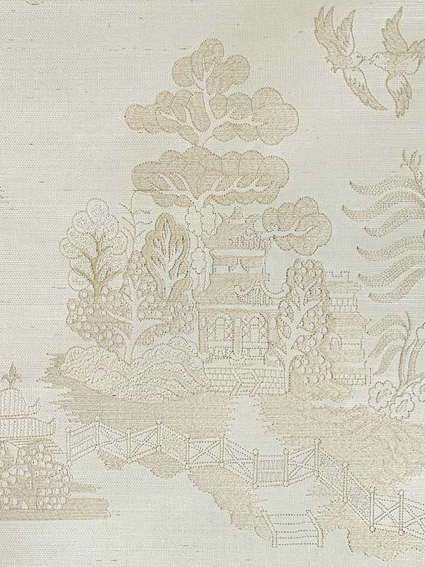 La Pagode wallpaper in beige color - pattern number P8020108.116.0 - by Brunschwig and Fils in the collection