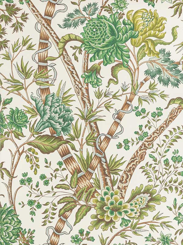 Luberon wallpaper in green leaf color - pattern number P8022100.333.0 - by Brunschwig and Fils in the collection