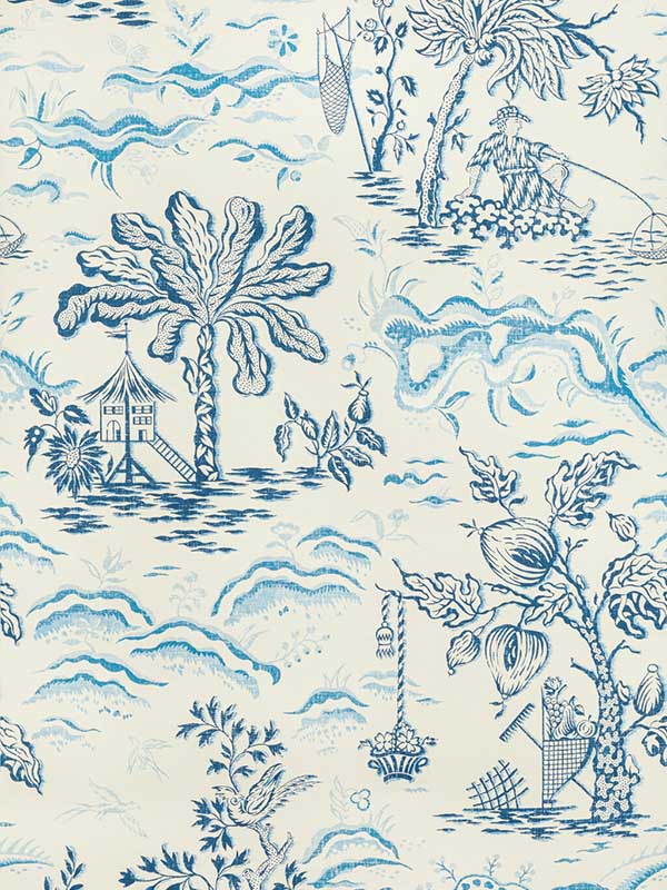 Valensole fabric in navy sky color - pattern number P8022101.55.0 - by Brunschwig and Fils in the collection