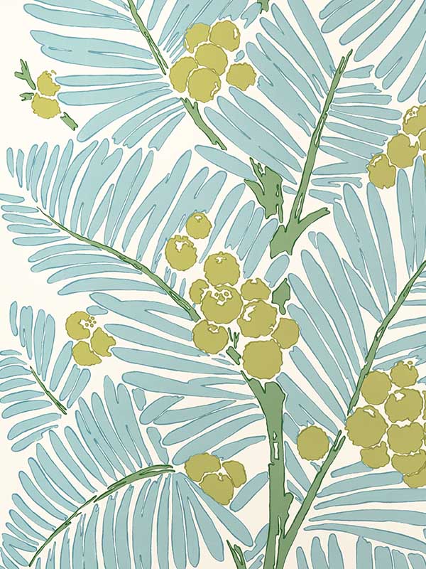 Palmar wallpaper in lake color - pattern number P8022108.153.0 - by Brunschwig and Fils in the collection